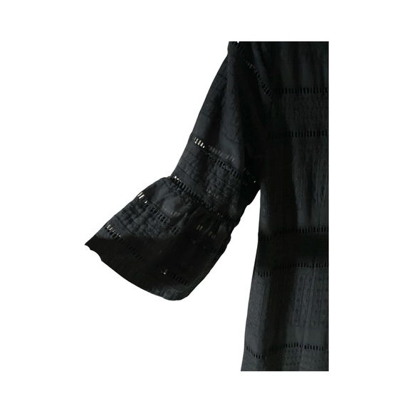 J. CREW Flutter Sleeve Eyelet Shift Dress Black Size 8 - Picture 3 of 5